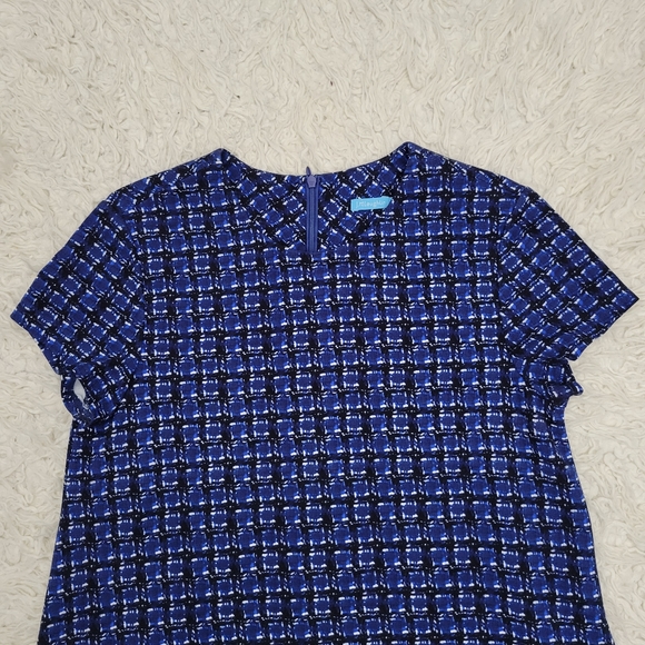 J Mclaughlin Swing Dress Blue Geoprint Sz Small - Picture 4 of 9